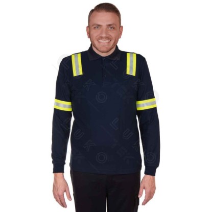 Alev Almaz T-Shirt Polo Yaka - Lacivert